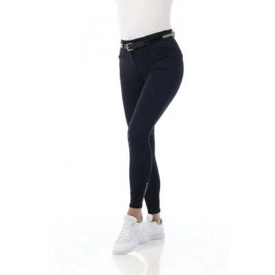 Image de EQUITHÈME Pantalon d&#039;Équitation Safir Silicone Genouillères Bleu Marin/Noir 40