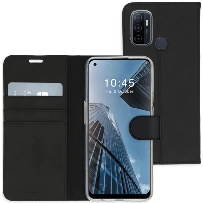 Afbeelding van Accezz Hoesje Geschikt voor Oppo A53 / A53s Met Pasjeshouder Wallet Softcase Bookcase Zwart