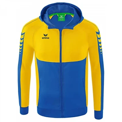 Afbeelding van Six Wings trainingsjack met capuchon new royal/geel / 152