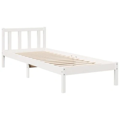Afbeelding van vidaXL Bedframe extra lang zonder matras grenenhout wit 80x220 cm