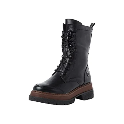Afbeelding van Marco Tozzi by Guido Maria Kretschmer 2 85203 29 dameslaarzen, veters, modieus, zwart, 37 EU, zwart.