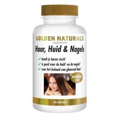 Afbeelding van Golden Naturals Haar Huid &amp; Nagels Capsules 180VCP