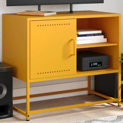 Afbeelding van Tv meubel 68x39x60,5 cm staal mosterdgeel