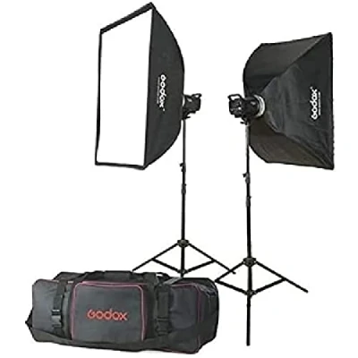 Image de Kit de 2 flash studio double Godox MS300 F Noir + Accessories