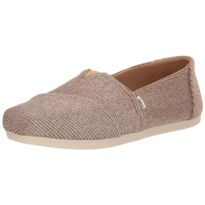 Afbeelding van TOMS Alpargata Cloudbound platte mocassins voor dames, Goudkleurige glitterstick