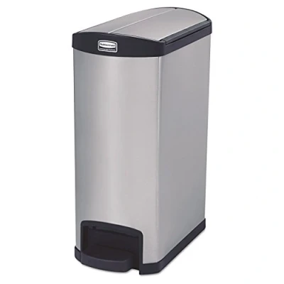 Afbeelding van Rubbermaid Slim Jim End Step RVS zwart Inhoud: 50 liter