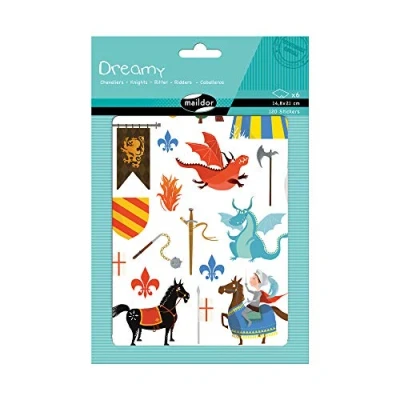Afbeelding van Maildor AE135O stickers, 6 vellen, 14,8 x 21 cm, ridder (120 stickers)