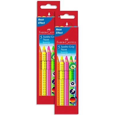 Image de FABER CASTELL crayons couleur Jumbo GRIP Neon, 5 pcs dans un