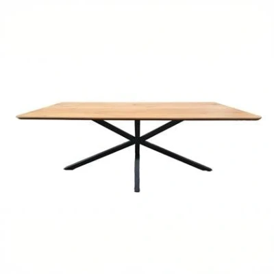 Afbeelding van Giga Living Eettafel Eiken 100x200x75cm Spinpoot Cesura