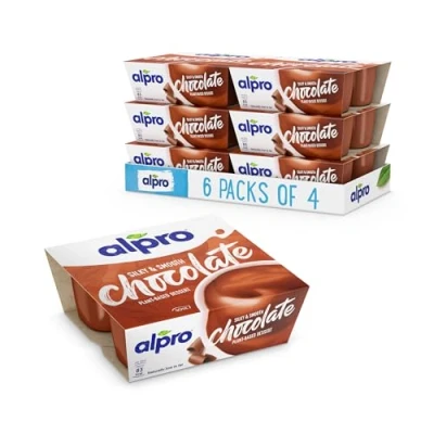 Image de Alpro Dessert au Soja Chocolat 4 x 125g Lot de 6 Sans Lactose, Gluten, 100% Végétal Végétaliennes &amp; produits laitiers