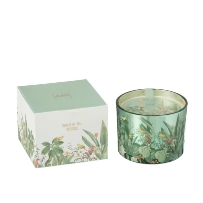 Afbeelding van J Line Geurkaars Walk In The Woods Wax Groen Small 30 Uren