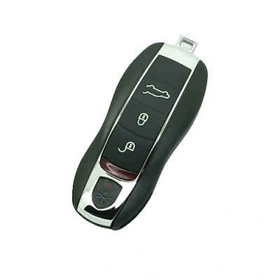 Afbeelding van BROVACS Reservesleutelhoes + blanco sleutel ongesneden compatibel met Porsche Macan Boxster Cayenne 3 knoppen Smart Keyless Entry PG923A
