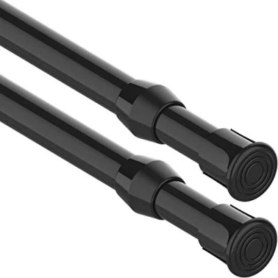 Afbeelding van Telescoopstang om vast te klikken, stang zonder boren, uittrekbaar, voor kast, kledingkast, zwart, 30 50 cm (diameter 13 mm), 2 stuks