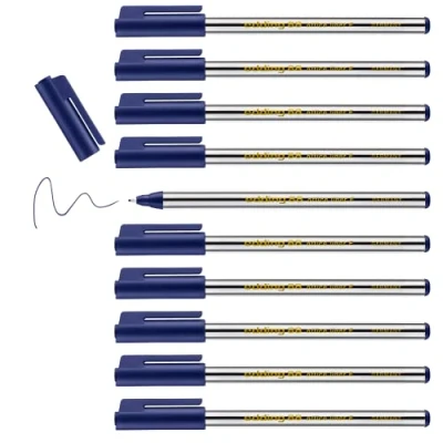 Afbeelding van edding 88 fineliner blauw 10 stiften ronde punt 0 6 mm dunne viltstift voor fijn en precies schrijven accentueren tekenen kantoor school thuis
