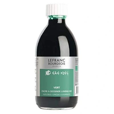 Afbeelding van Lefranc Bourgeois 059096 Nan King kalligrafie en tekeninkt, hoogglanzend, voor fijne tekeningen, schetsen, 250 ml, groen