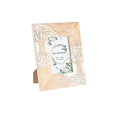 Afbeelding van Fotolijsten DKD Home Decor 23 x 2 28 cm Kristal Boomstructuur Bruin Wit Mangohout Indiaas