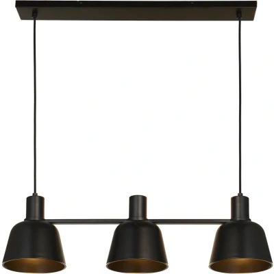 Afbeelding van Lucande hanglamp 3lichts ijzer H: 19.3 cm E27 mat zwart