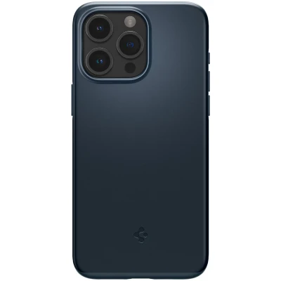Afbeelding van Spigen Thin Fit iPhone 15 Pro hoesje metallic leisteen