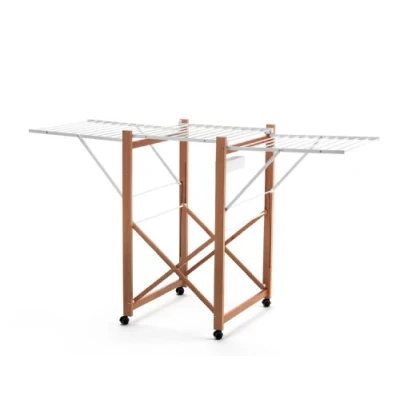 Afbeelding van Arredamenti Italia AR_IT 999 AIRONE Droogrek, uittrekbaar, opvouwbaar, massief beuken, kersenkleurig, 175 x 105 67 cm