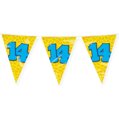 Afbeelding van Vlaggenlijn slinger 14 jaar party 10 meter