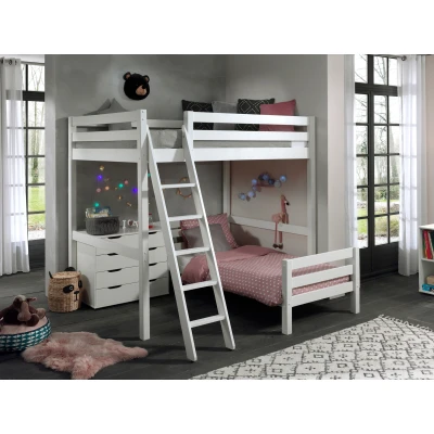 Afbeelding van LUCEVI Pino Mezzanine Bed 140x200 cm + Ladder 90x200 Wit