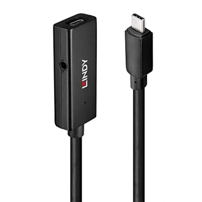 Afbeelding van USB C kabel LINDY 43356 Zwart 5 m