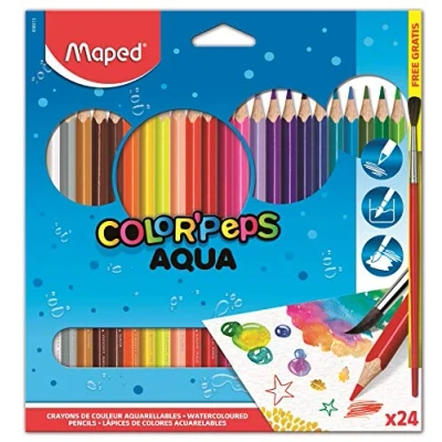 Image de Maped crayon aquarellable COLOR&#039;PEPS AQUA, palette de 24