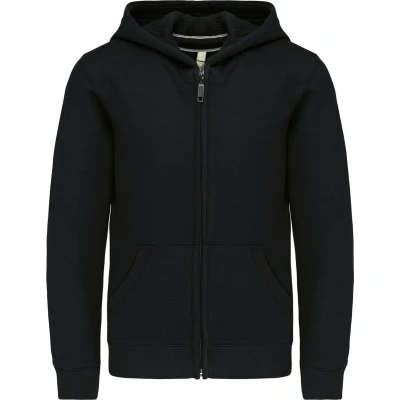 Afbeelding van Kariban Kinder hooded sweater met rits K455 Black
