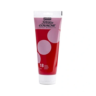 Image de Pébéo Peinture Gouache 220ml Tube de Qualité Fine Idéal Travaux Étude 1 220 ml Carmin 270 018