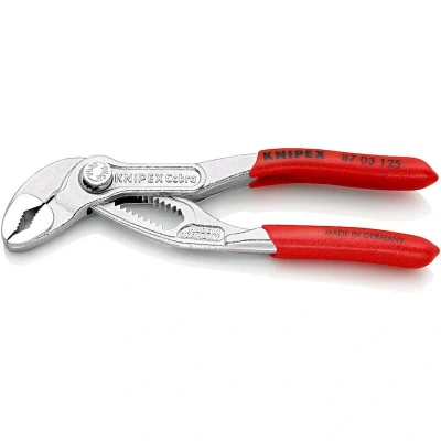 Image de KNIPEX 87 03 125 Cobra Pince à pompe eau High tech avec revêtement plastique antidérapant chromé mm
