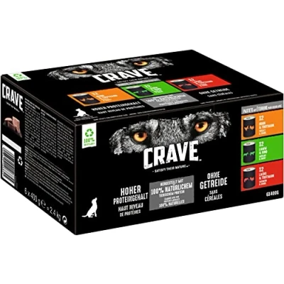 Afbeelding van Crave Adult Hondenvoer 6 x 400 g Mix (3 Soorten)