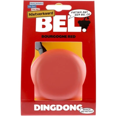 Afbeelding van Fietsbel Ding Dong NietVerkeerd ø80mm bourgonje red