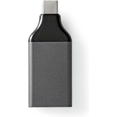 Afbeelding van Nedis USB C Adapter 3.2 Gen 1 Male HDMI Output 4K@60Hz Rond Vernikkeld Grijs / Zwart Envelop