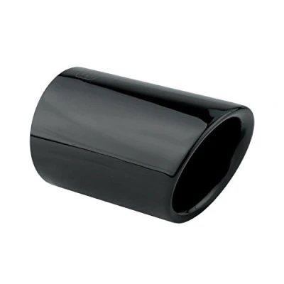 Afbeelding van L&amp;P A293 eindstuk roestvrij staal zwart uitlaat gepolijst chroom plug &amp; play compatibel met Audi A1 A3 8P en VW Golf 6 7 Polo R voor 65 mm