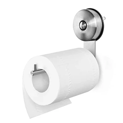 Afbeelding van toiletpapierhouder JOMOLA zuignap roestvrij staal wandgemonteerde zonder boren toiletrolhouder voor keuken en badkamer geborsteld oppervlak