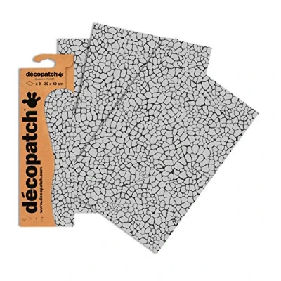 Afbeelding van Decopatch Papier nr. 535 (395 x 298 mm) 3 vellen zilver giraffepapier