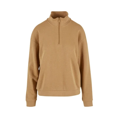 Afbeelding van Urban Classics Light Troyer Sweater, Dames, Maat: Small, Unionbeige