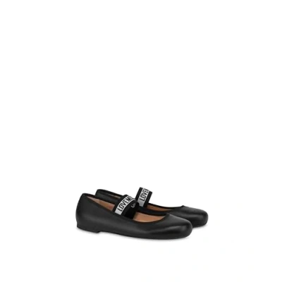 Afbeelding van LOVE Moschino Ballet Ballerina&#039;s, Dames, Maat: 36, Black Leer
