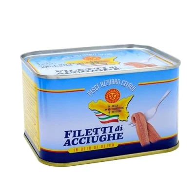 Afbeelding van Pesce Azzurro Cefalù Ansjovisfilets met olijfolie in doos 720 gr