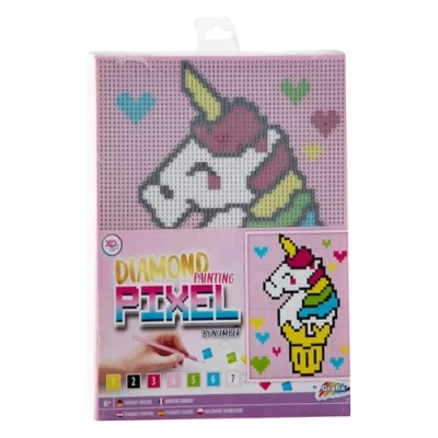 Afbeelding van Pixel op Nummer Canvas Eenhoorn