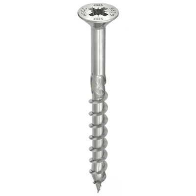 Afbeelding van HECO TOPIX Plus spaanplaatschroeven 6x100mm platkop RVS deeldraad PZD 3 61825 (Per 100 stuks)