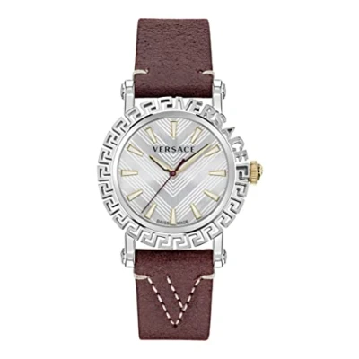 Afbeelding van Versace Greca Glam VE6D00123 Horloge Leer Bruin Ø 38 mm