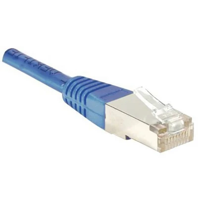 Afbeelding van Exertis Connect Patchkabel F/UTP, CAT.5e, blauw, 0,5 m met bijzonder smalle knikbeveiliging (F/UTP, CAT5e, 0.50 m), Netwerkkabel