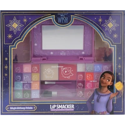 Afbeelding van Lip Smacker Wish Beauty Palette, Disney make upset met lipgloss, glinsterende crèmes en blush, prinsessencadeaus voor kinderen, up spiegelaccessoires inbegrepen