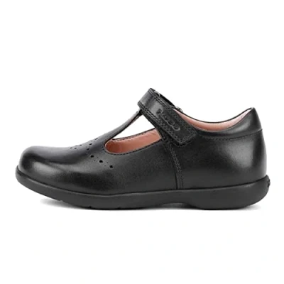 Afbeelding van Geox J Naimara GIRL Ballerina&#039;s met enkelbandjes voor kinderen, Maat: 35, Black Leer