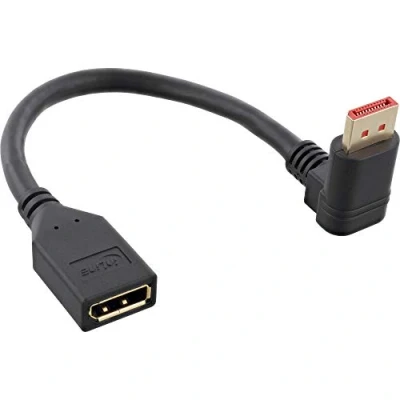 Afbeelding van Premium DisplayPort adapter met DP_PWR 90 haaks naar beneden versie 1.4 (5K/8K 60Hz) / zwart 0,15 meter