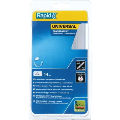 Afbeelding van Rapid Lijmpatronen Universeel Transparant voor 12mm lijmpistolen Compatibel met 11 mm 250 Gram 14 Stuks