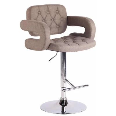 Afbeelding van Barkruk Moelv Stof Chrome frame Taupe