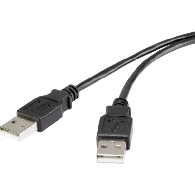 Afbeelding van Renkforce USB kabel 2.0 A stekker, stekker 1.80 m Zwart Vergulde steekcontacten RF 4463037