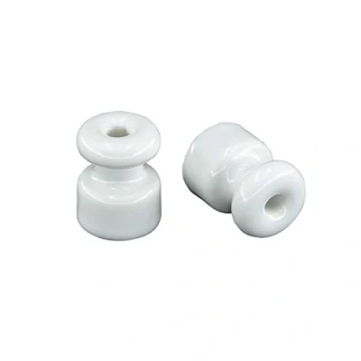Afbeelding van Porseleinen isolatoren voor gevlochten kabels, diameter 18 mm, wit, 10/25/50 stuks (10 stuks)